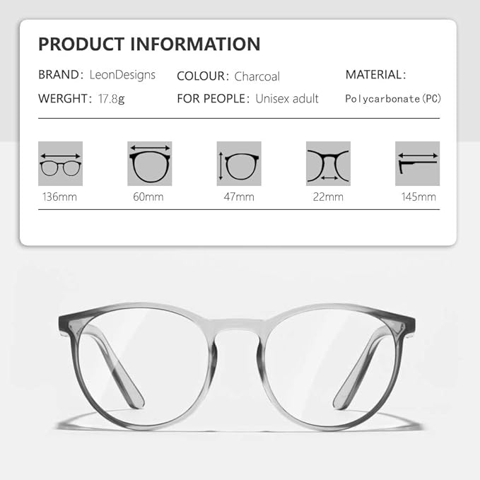 Anti-Fog Stylish Round Safety Glasses Side Shields | UV Eye Protection HD Blue Light Blocking Glasses | Comfortable Clear Lab Goggles for Men and Wome (Black)