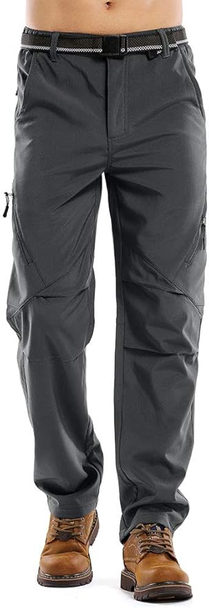 Jessie Kidden Mens Waterproof Hiking Pants, Outdoor Snow Ski Fishing Fleece Lined Insulated Soft Shell Winter Pants