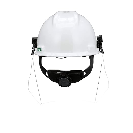 MSA 10118695 V-Gard Accessory System Kit, Includes: White V-Gard Cap, V-Gard Frame for Slotted Caps, Clear V-Gard Polycarbonate (PC) Visor, Superior Impact Protection