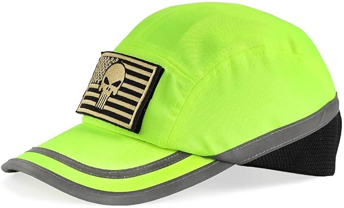 Safety Bump Cap Navy Blue/Lime Classic Baseball Hat Style Lightweight and Breathable Head Protection Cap Comfortable Hard Hat for Adults Men Women