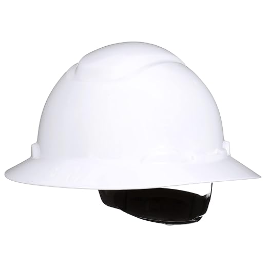 3M Hard Hat SecureFit H-801SFR-UV, White, Non-Vented Full Brim Style Safety Helmet with Uvicator Sensor, 4-Point Pressure Diffusion Ratchet Suspension, ANSI Z87.1