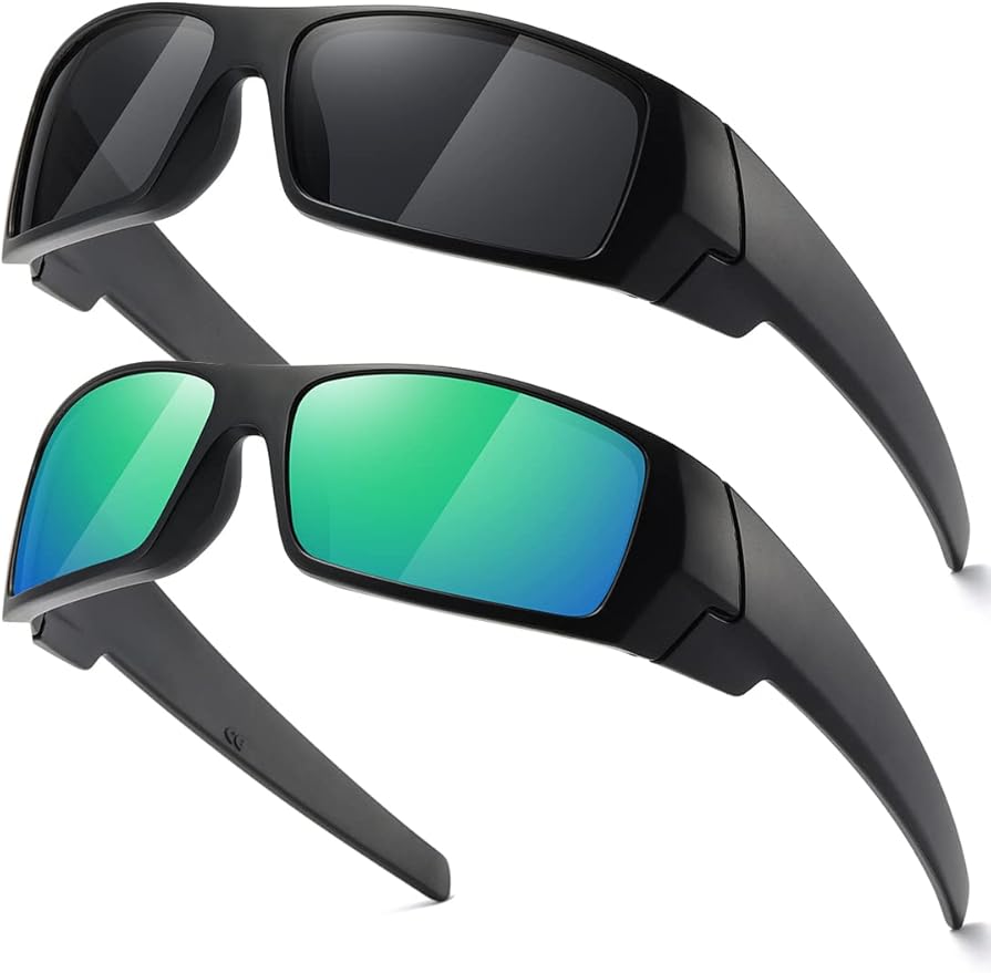 Polarized Sunglasses Men Womens Trendy Retro Sports Rectangular Wrap Around Vintage Shot Shield