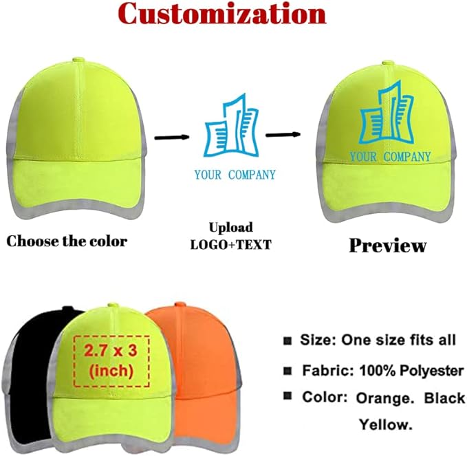 Customizable Safety Bump Cap Baseball Cap Style Hard Hats for Men and Women Lightweight Safety Hat with Reflective Stripes,Print
