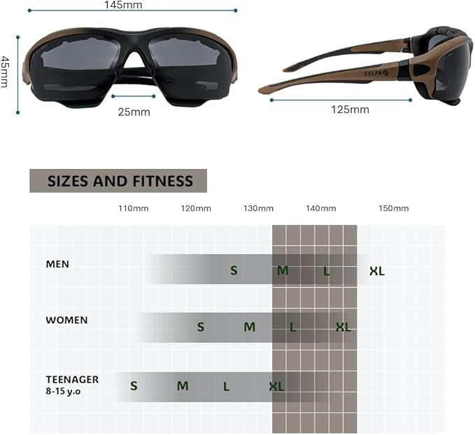 Powersports Glasses Safety Motorcycle Goggle, Anti-fog, Wrap around, Windproof, Hunting, Riding, Mowing,Men and Women