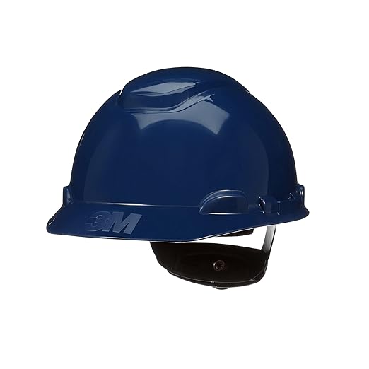 3M Hard Hat SecureFit H-710SFR-UV, Navy Blue, Non-Vented Cap Style Safety Helmet with Uvicator Sensor, 4-Point Pressure Diffusion Ratchet Suspension, ANSI Z87.1