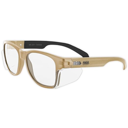 MAGID Y50 Series Performance Anti-Fog Polycarbonate Safety Glasses with Side Shields, 6 Pairs, Clear Lens | Coyote Tan, Y50TNAFC