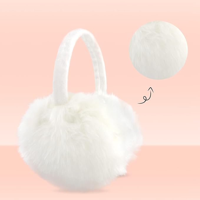 POXIMI Women Winter Earmuffs Girl Ski Adjustable Ear Covers for Cute Bow Ear Warmer Outdoor Earmuff Fleece Lining