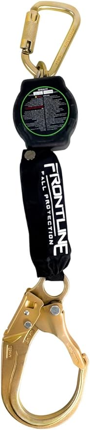 Frontline RPA12R 12' Aramid Web Single Leg SRL with Steel Rebar Hook | Lightweight, Durable & Compact | 310 lbs Capacity | Aramid Fiber Webbing | ANSI & OSHA Compliant | ISO Lab Tested