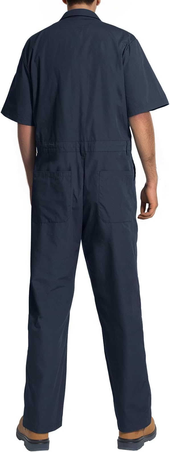HISEA Men's Short Sleeve Zip Up Coverall, Twill Stain & Wrinkle Resistant Mens Work Coverall with Multi Pockets
