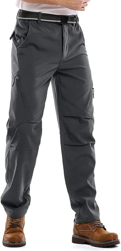 Jessie Kidden Mens Waterproof Hiking Pants, Outdoor Snow Ski Fishing Fleece Lined Insulated Soft Shell Winter Pants