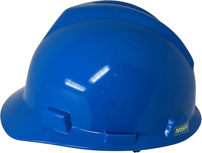 MSA Super-V Type 2 Cap Style Safety Hard Hat with Fas-Trac III Ratchet Suspension | Polyethylene Shell, Superior Impact Protection, Self Adjusting Crown Straps