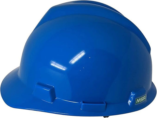 MSA Super-V Type 2 Cap Style Safety Hard Hat with Fas-Trac III Ratchet Suspension | Polyethylene Shell, Superior Impact Protection, Self Adjusting Crown Straps