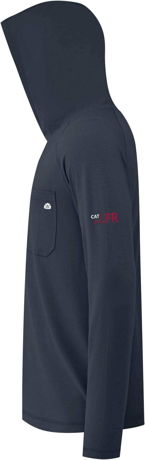 WORKWEYA FR Hooded Shirts 6OZ Lightweight FR Shirts for Men Thumb Hole Stretch NFPA2112 CAT2 Flame Resistant Hoodies