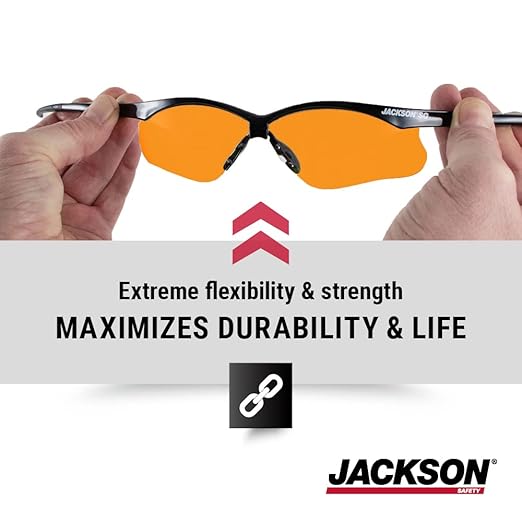 Jackson Safety SG Safety Glasses - Eye Protection for Men & Women - ANSI Z87.1 - Pack of 12 (Multiple Styles)