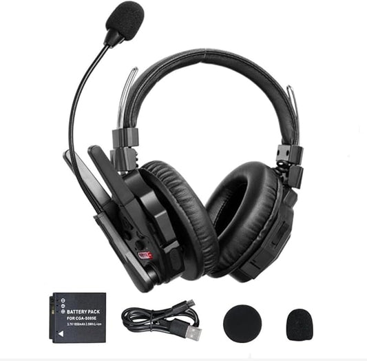 SYNCO XTALK XMax1 Intercom Headset System 2.4GHz 1640 feet 500 Meters Dual-Ear Long Distance Range Real-time Monitoring Communication Headset for Live Show Stage Performance Movie Shoot