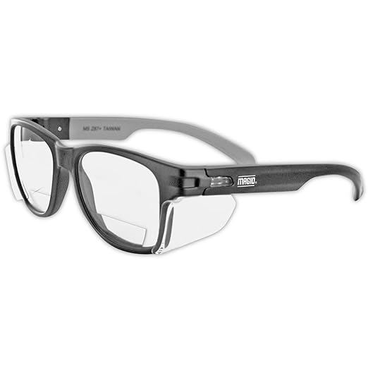 MAGID Y50 Series Performance Anti-Fog Polycarbonate Safety Glasses with Side Shields, 1 Pair, Clear Lens | 2.0 BiFocal, Y50BKAFC20