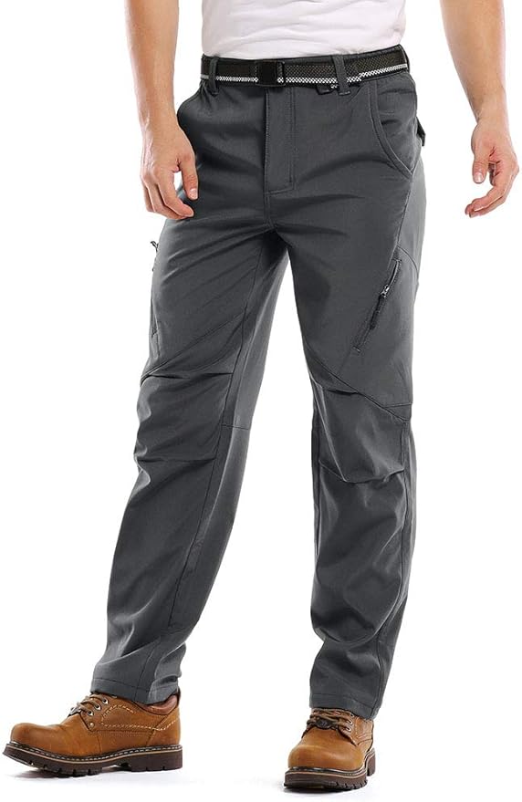 Jessie Kidden Mens Waterproof Hiking Pants, Outdoor Snow Ski Fishing Fleece Lined Insulated Soft Shell Winter Pants