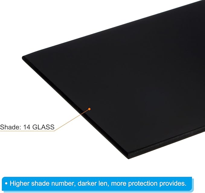 PATIKIL Welding Len Shade 14 Glass 4.33 x 3.54 Inch/110 x 90 mm, Hardened Glass Black Darkening Filter Plates Covers Replacement for Weld Helmet Hood