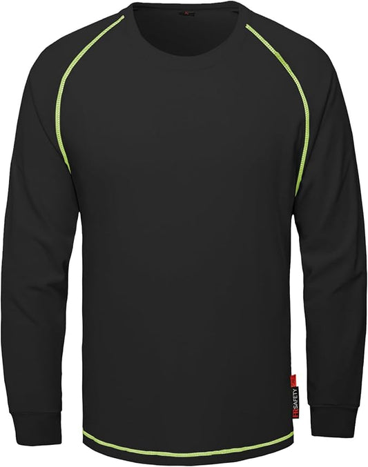 SKSAFETY FR Shirts for Men Long Sleeve, Welding Shirt 6oz Lightweight High Vis Fire Resistant Flame Retardant Shirt CAT2