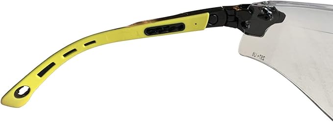 SPG801SM Safety Glasses (Smoke Lens) - ANSI Z87.1 Standards, Scratch Resistant, Wrap Around Lens, Non-Slip Grip, Adjustable Temple & Hinges, UV Protection, Protective Case & Strap Included