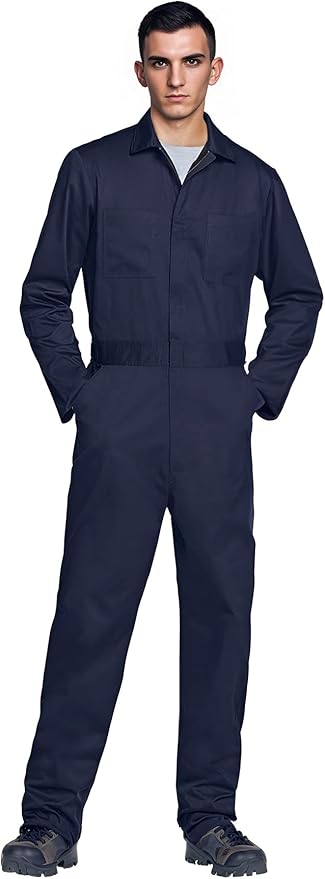 MCJC Coveralls for Men Adult Blue Jumpsuit Coveralls Mechanic Work Uniform Halloween Horror Killer Costume