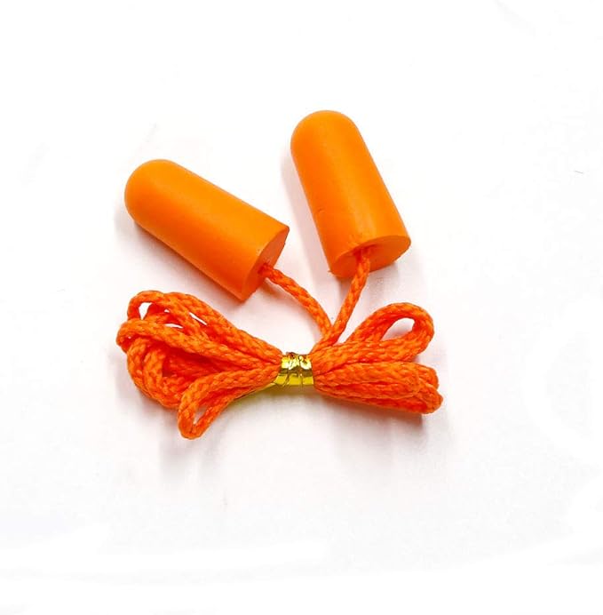 Foam Corded Ear Plugs 100 Pair - 32dB Noise Cancelling Shooting Hearing Protection Ear Plugs for Noise Reduction Construction Work Safety Mowing Industrial - Disposable Ear Plugs with Cord Bulk