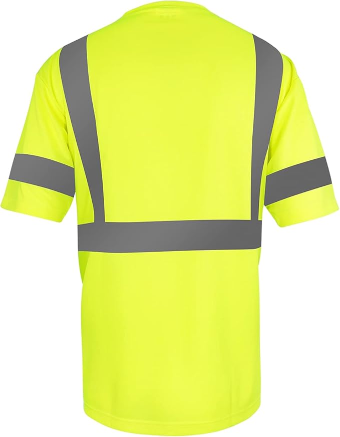 Safety Shirt short Sleeve High Visibility Reflective Breathable T Shirt for Work Warehouse Construction Class 3