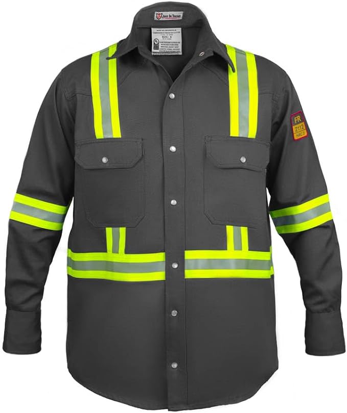 Flame Resistant High Visibility Hi Vis FR Shirt - 100% C - 7 oz
