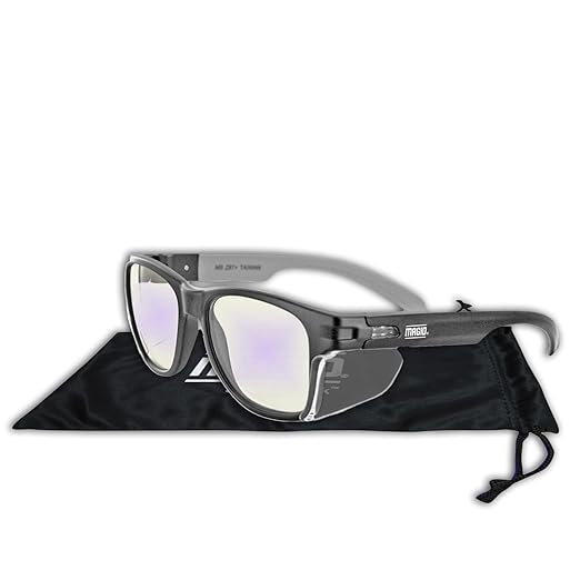 MAGID Y50 Series Performance Anti-Fog Polycarbonate Safety Glasses with Side Shields, 6 Pairs, Blue Blocking Lens, Y50BKAFBLA
