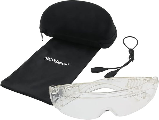 MCWlaser Co2 laser safety glasses 10600nm OD5+ Professional K40 Laser Safety Goggles that Fit over Myopia Glasses
