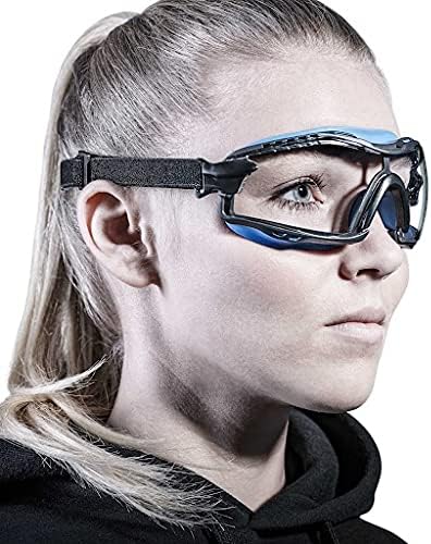 SolidWork Safety Goggles Anti-Fog Clear Lens with Adjustable Elastic Headband. Protective Eyewear for Men & Women