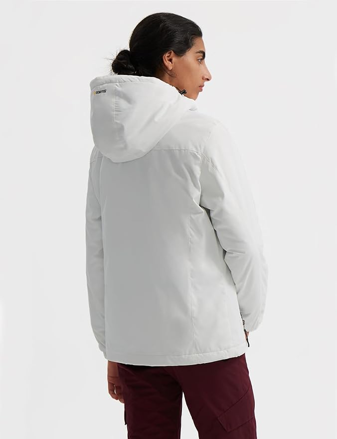 GEMYSE Women's Ski Snow Jacket Warm Winter Waterproof Coat Snowboard Rain Jacket Hooded Windproof Windbreaker