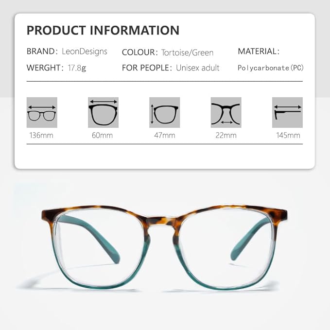 Safety Glasses Anti-Fog Goggles Z87.1 Blue Light Blocking Anti-Dust UV Protection Glasses For Men Women (Tortoise/Green)