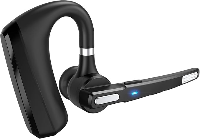 Bluetooth Headset V5.0, Wireless Bluetooth Earpiece 24Hrs HD Calling,CVC8.0 Dual Mic Noise Cancelling, Hands-Free Bluetooth Earphone for Driving/Business/Office