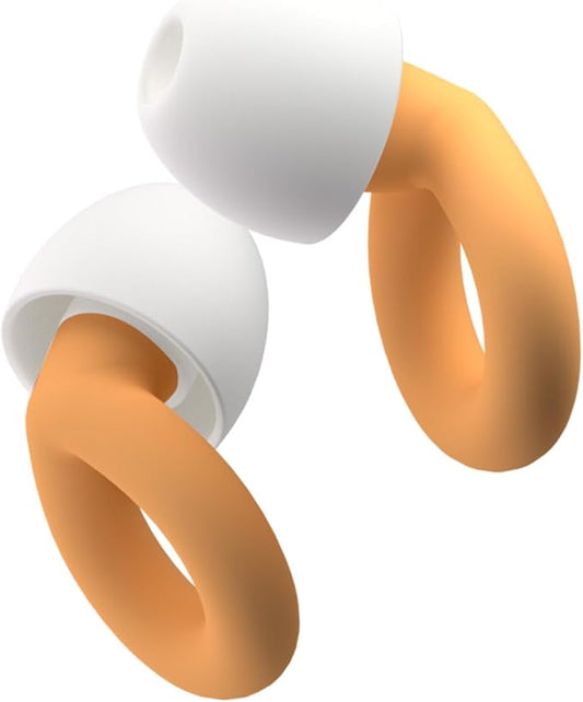 Earplugs for Sleeping, 33db Noise Canceling Ear Plugs, Waterproof Reusable Noise Canceling Earplugs for Concerts, Motorcycles, Travel and Hearing Protection - 8 Ear Tips in XS/S/M/L, Orange