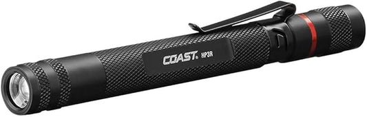 COAST HP3R 500 Lumen Rechargeable LED Penlight with TWIST FOCUS, Black