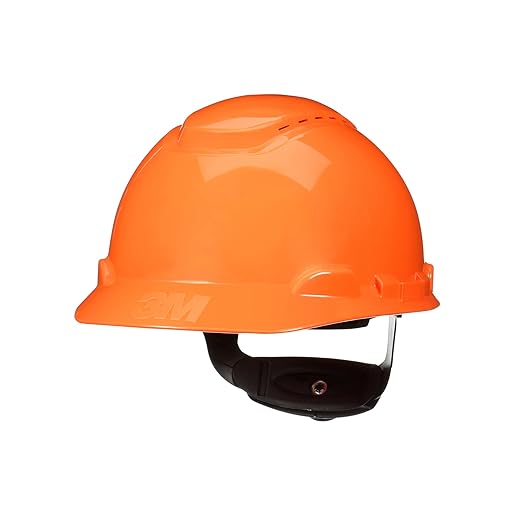 3M Hard Hat SecureFit H-706SFV-UV, Orange, Vented Cap Style Safety Helmet with Uvicator Sensor, 4-Point Pressure Diffusion Ratchet Suspension, ANSI Z87.1