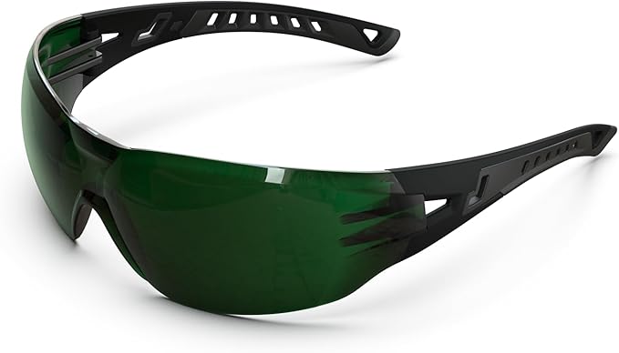 Safety Glasses with Clear Wraparound Lenses and Vented Frame
