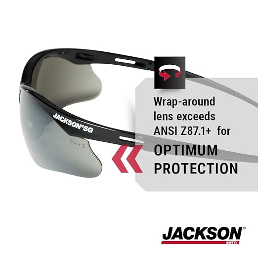 Jackson Safety SG Safety Glasses - Eye Protection for Men & Women - ANSI Z87.1 - Pack of 12 (Multiple Styles)