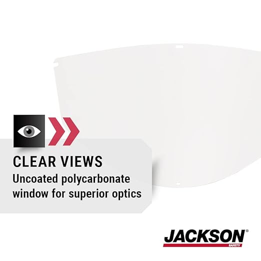 Jackson Safety Replacement Window for MAXVIEW Premium Face Shield Mask - ANSI Z87.1 - Uncoated - Clear Tint