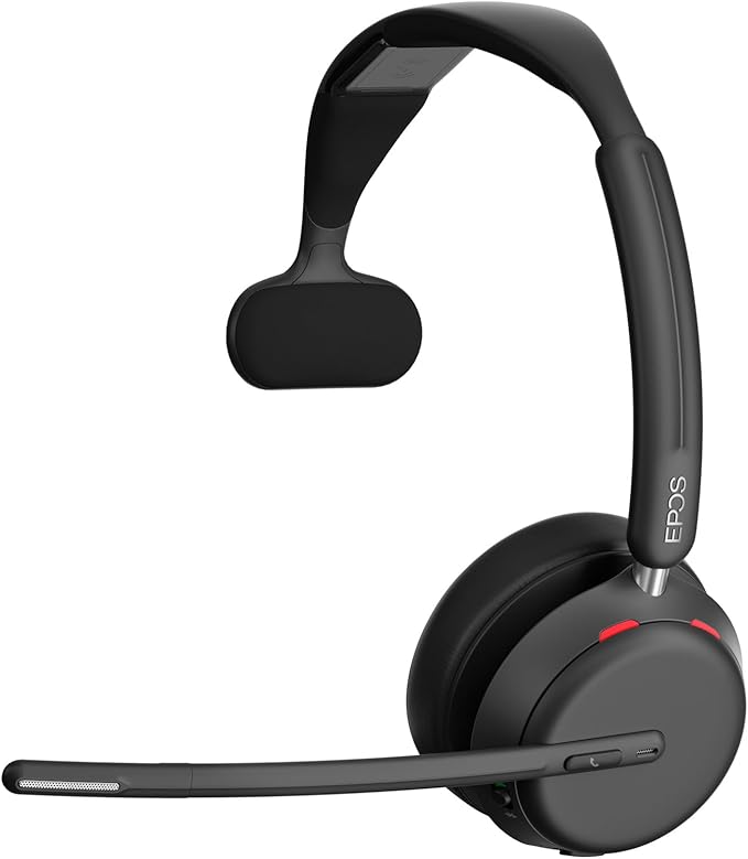 EPOS Impact 1030T Single-Sided Bluetooth Office Headset with Noise-Canceling Mic, AI Voice Pickup, Super Wideband Audio, BrainAdapt Tech, Optimized for Open Offices, Microsoft Teams Certified