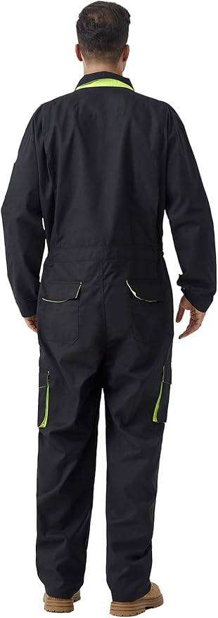 Men's Work Coverall Long Sleeves Overalls Mechanics Coveralls Workwear Jumpsuit with Multi Pockets