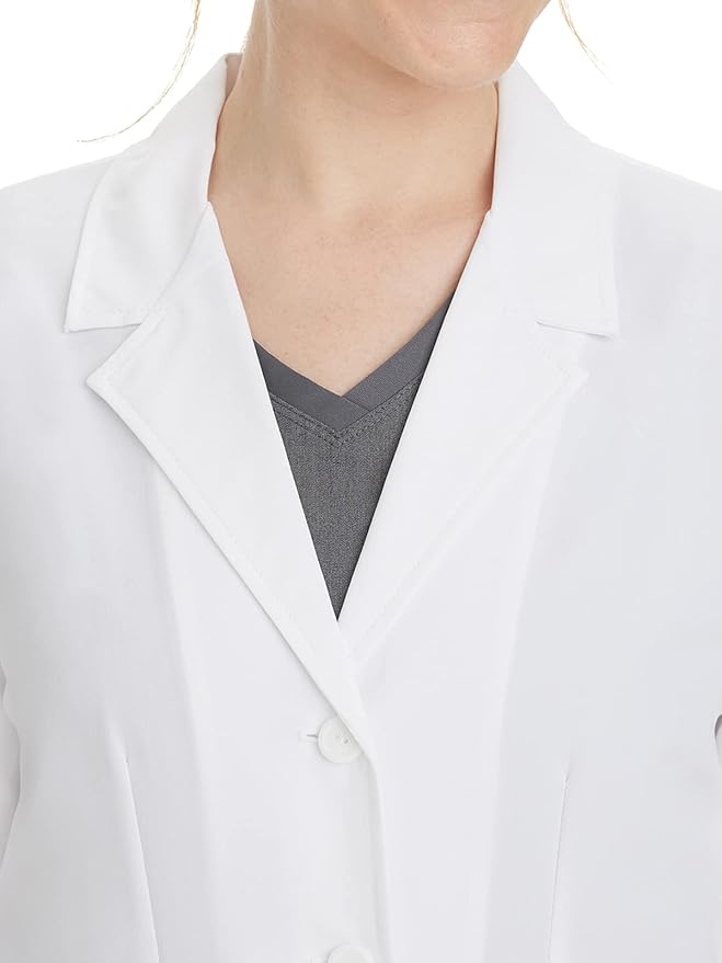 Healing Hands Womens Lab Coat 4 Pocket Full Sleeve Mid Length 5064 Felicity The White Coat Minimalist Collection