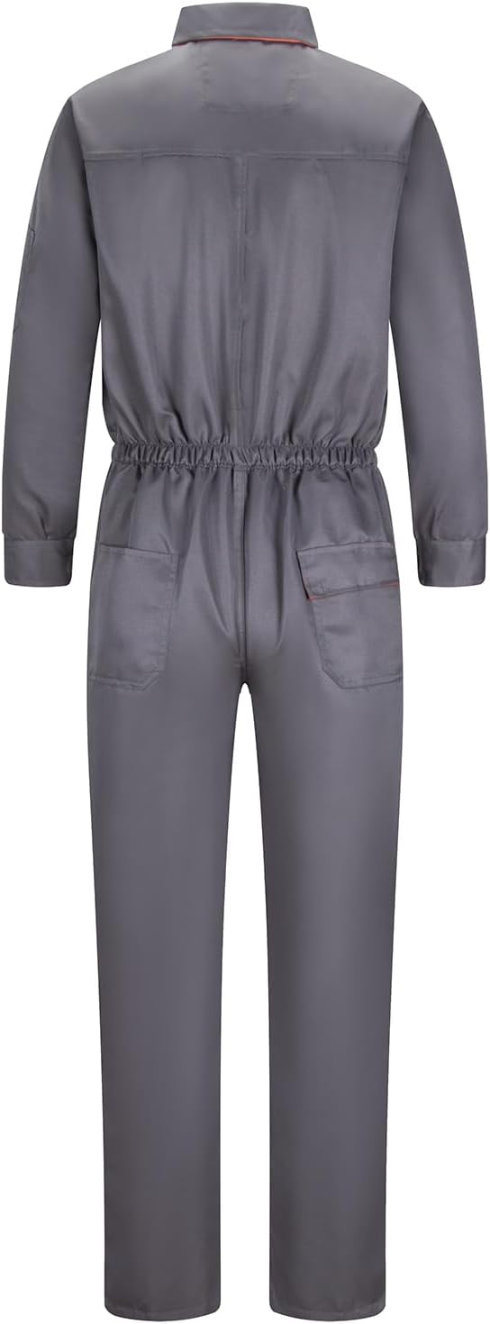 Men's Coveralls Mechanic Work Jumpsuit Multi Pockets Overalls Long Sleeve Workwear Coverall