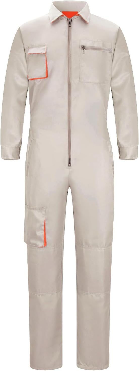 Men's Coveralls Mechanic Work Jumpsuit Multi Pockets Overalls Long Sleeve Workwear Coverall