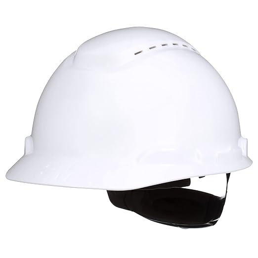 SecureFit Hard Hat SecureFit H-701SFV-UV, White, Vented Cap Style Safety Helmet with Uvicator Sensor, 4-Point Pressure Diffusion Ratchet Suspension, ANSI Z87.1, Medium