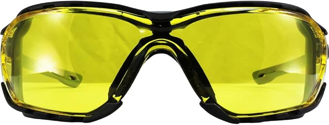 Birdz Eyewear Gasket Safety Padded Motorcycle Sport Sunglasses Grey with Clear Lens