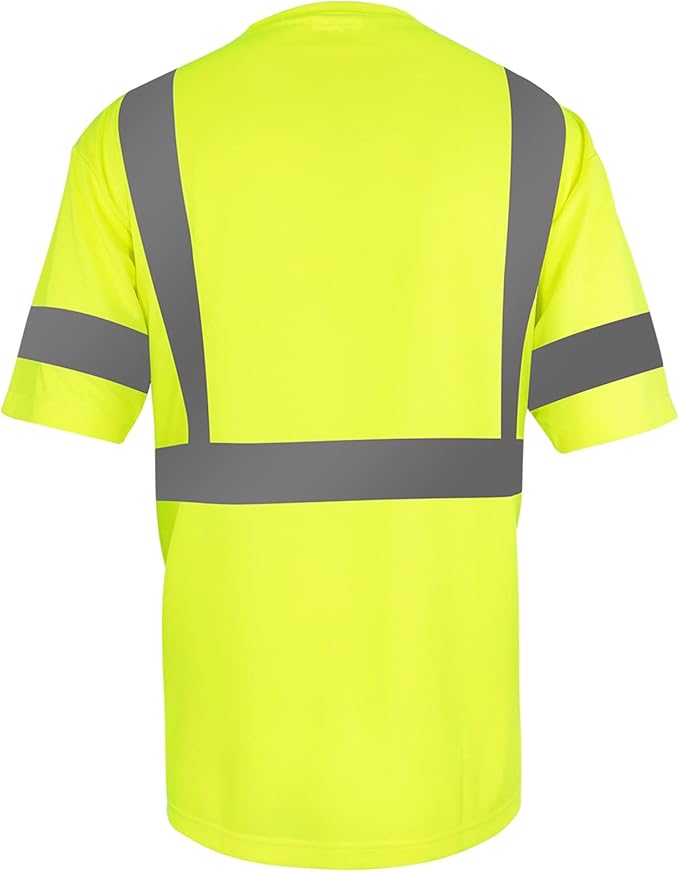 Safety Shirt short Sleeve High Visibility Reflective Breathable T Shirt for Work Warehouse Construction Class 3