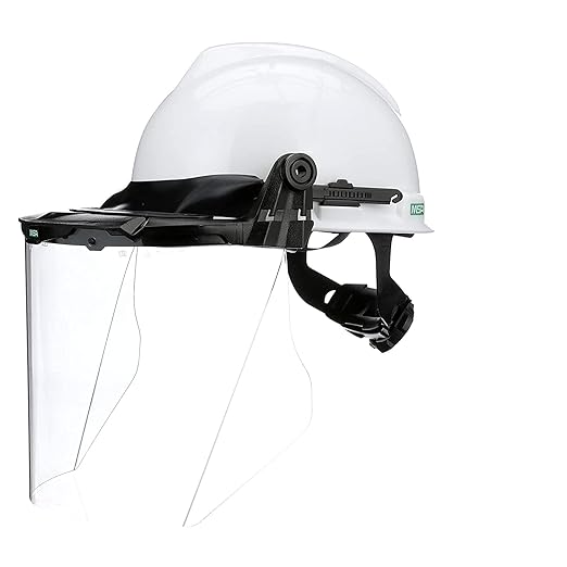 MSA 10118695 V-Gard Accessory System Kit, Includes: White V-Gard Cap, V-Gard Frame for Slotted Caps, Clear V-Gard Polycarbonate (PC) Visor, Superior Impact Protection