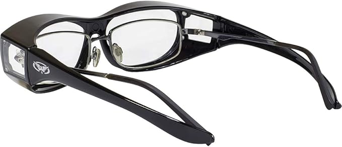 Global Vision Escort Safety Fit Over Glasses, Black Frame (3 Pack - 1 Clear Lens, 1 Smoke Lens, 1 Yellow Lens)